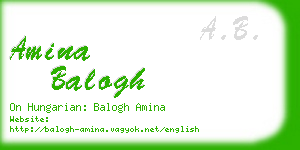 amina balogh business card